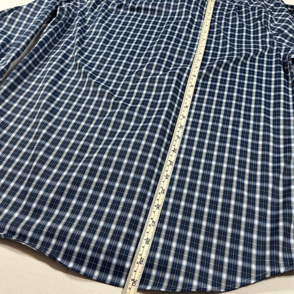 Men’s Nautica Blue And White Plaid Shirt Size M 15 1/2 32/33​​​ - Picture 6 of 8